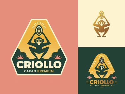 Criollo N°2 amazon animal ape apes brand branding cacao chocolate cocoa cocoa nut cocoa pod ethnic gold léo alexandre monkey monkeys nut nuts singe tribal