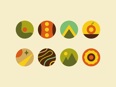 Abstract and Circular Icons abstract badge camping circular colorful flat design icon icon set icons icons set line mountain nature pack reserve set sound sound mountain ui vintage