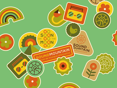 Sound Mountain - stickers badge brand branding camping design fest festival hiking logo merch mountain music party print spring sticker stickers summer summer camp vector