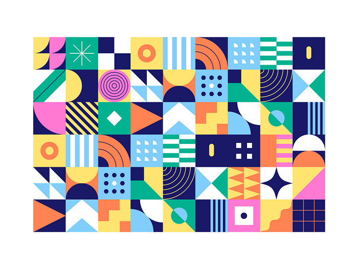 Colorful geometric graphic design by Léo Alexandre for Awsmd on Dribbble