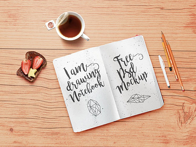 Notebook Mockup Free PSD Download