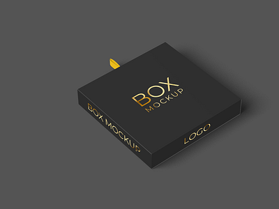 Flat Square Box Mockup Free PSD