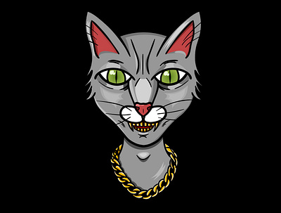 Cat bully art cat character illustrator sticker t shirt vector