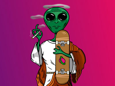 Spaceman alien art character drawing illustrator spaceman vector