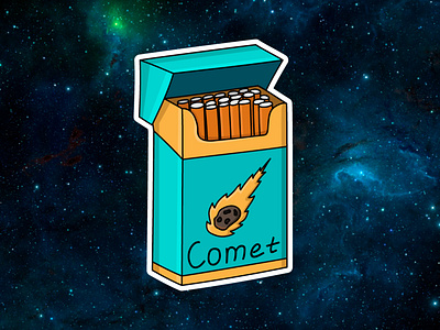 Space smoking alien art cigarettes comet design drawing illustration illustrator smoke smoking space vector
