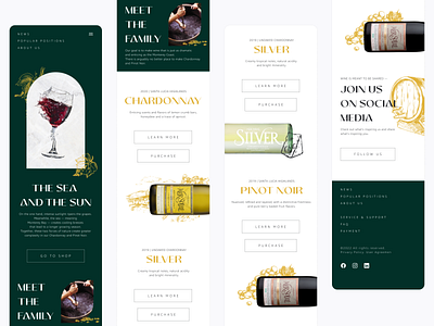 Mobile version of landing for wine store | UI UX adaptation branding component design figma graphic landing mobile photoshop shop store ui ux version wine