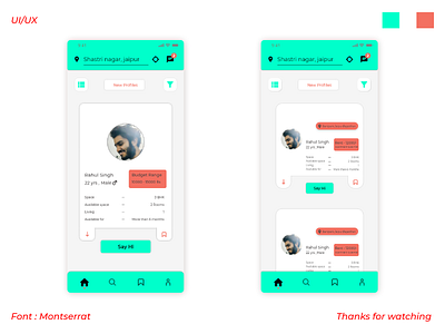 UI of a Roommate finder app interface minimal softui ui ui design ux