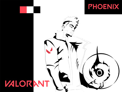Phoenix blackandwhite illustraion phoenix valorant vector