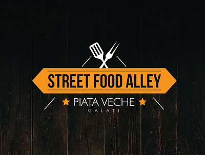 Street Food Alley branding concept flat food icon illustration logo street food