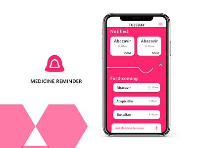 MEDICINE REMINDER app app design covid19 designs logo medical medical app medicine minimal simplicity ui ux