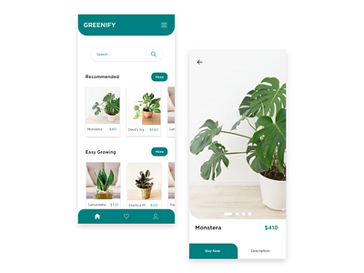 Plant app UI app app ui clean ui design flat illustration minimal nursery plant app plants simple clean interface simple design simplicity top ux ui designer ui