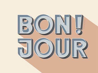 Bonjour calligraphy design digital illustration digital lettering french lettering letters logo poster design procreate typogaphy