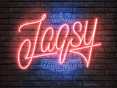 Bari jaqsy bolady calligraphy design digital art digital illustration digital lettering lettering lettering design letters neon letters neon sign procreate quote typogaphy