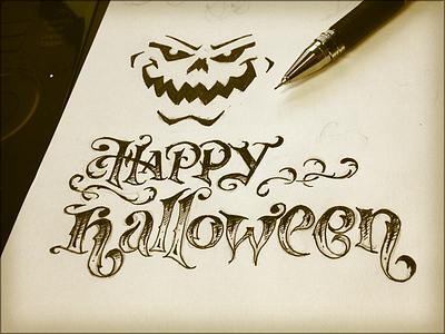Toodles 40: All Hallows halloween hand drawn inks lettering pencils sketch