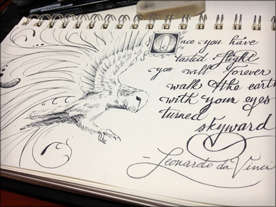 Toodles 12: Flight doodle drawing hand drawn illustration lettering owl quote sketch toodles