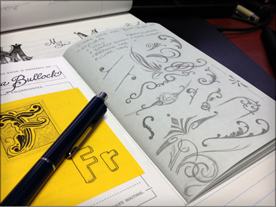 Toodles 19: 'F' is for flourish doodle drawing flourish hand drawn illustration lettering sketch toodles
