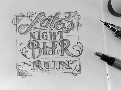 Toodles 149 - Late Night Beer Run drawing graphite hand drawn lettering pencil sketch toodles