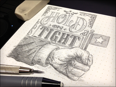 Toodles 23: Hold on tight doodle drawing hand drawn illustration lettering sketch toodles