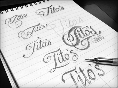 Toodles 33: Revising the script hand drawn illustration lettering pencils sketch toodles