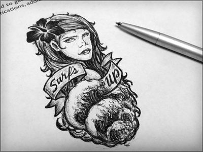 Toodles 34: Friday, Cali edition ball point hand drawn illustration sketch toodles