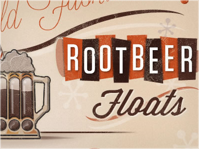 Root Beer Floats fireworks illustration lavanderia vector wisdom script
