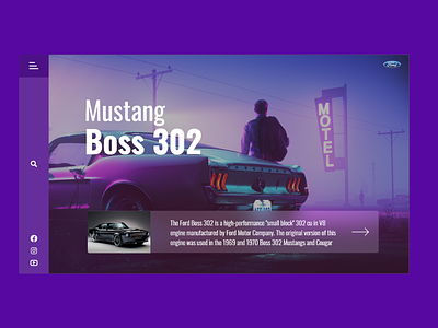 Ford Mustang GT Boss 302 car cool design ford muscle mustang neon retro simple webdesign