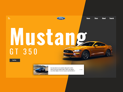 Ford Mustang GT350 branding car cool design ford muscle mustang simple ui web webdesign