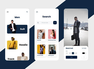 E-commerce mobile app app blue content cool creative design ecommerce fashion homepage landing mobile mobile app search simple ui ux white whitebackground