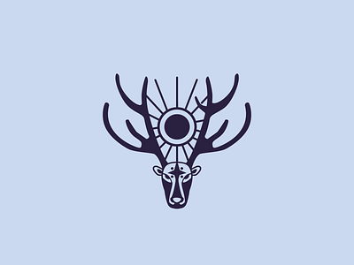 Nine-horned Deer (simlpified version) branding illustration logo vector