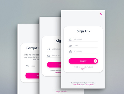 Sign Up, Sign in and Forgot password screen adobe xd android android app android design clean design dribbble forgot password graphic design login screen md. monwar siddiq minimal mobile ui sign in sign up simple design ui