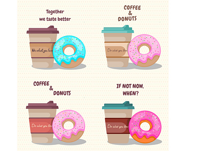 Coffe and donuts branding coffee coffee time donut graphic design illustration