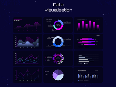 Data visualisation, graphs and charts analitics counting data visualisation design graphic design graphs and charts ui ux vector