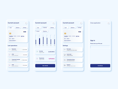 Mobile banking application neumorphism