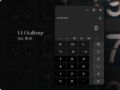 Desktop Calculator design ui ux