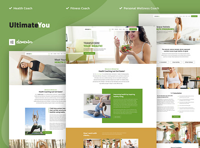 UltimateYou - Health Coach Elementor Template Kit coaching dietitian health health coach healthy living holistic lifestyle mentor nutrition personal trainer recipes responsive wellness