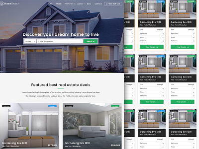 Homesearch - A premium RealEstate PSD template home search premium theme psd theme realestate agent realestate directory realestate psd template template theme themeforest