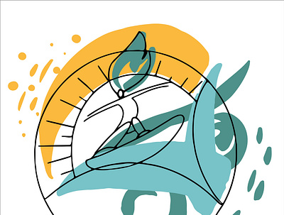Serf man in a circle graphic design icon illustration lesure logo ocean sea serf serfing sport summer summer illustration vector