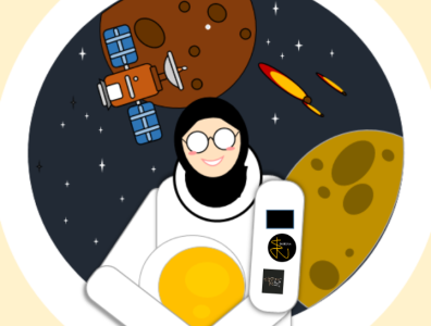 Eka Astronout animation design icon illustration vector