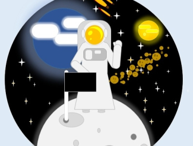 Astronout Syar'ie version animation design illustration vector