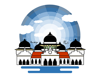 Mesjid Baiturrahman - Banda Aceh animation art branding design graphic design icon illustration illustrator logo motion graphic vector