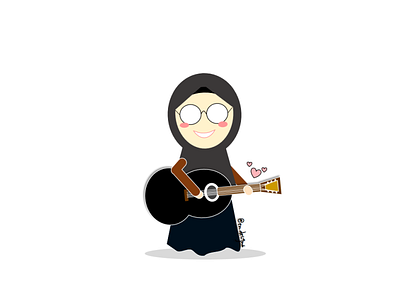 The Guitarist animation app art branding design flat graphic design icon illustration illustrator logo vector