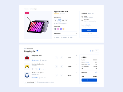Gadgets shop. Product card/Shopping cart card cart catalog chooser delivery e commerce filtres gadget online shop price product card promo reviews sale selector shopping shopping cart specifications wishlist