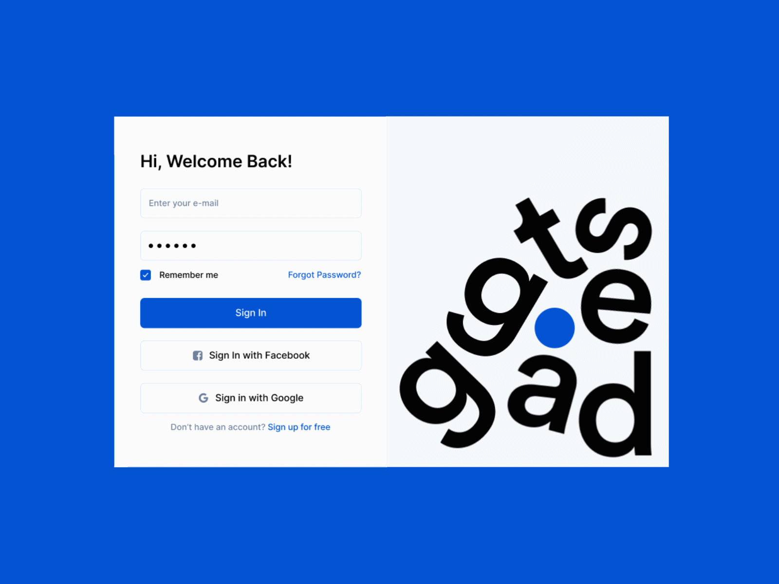 Gadgets shop. Sign in animation blue branding business catalog clean e commerce electronics gadgets geek interactive logo online shop registration sign in sign up store