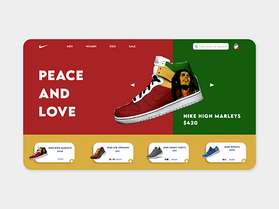 Bob Marley Shoes 420 bob marley branding design high illustration ui web webdesign website