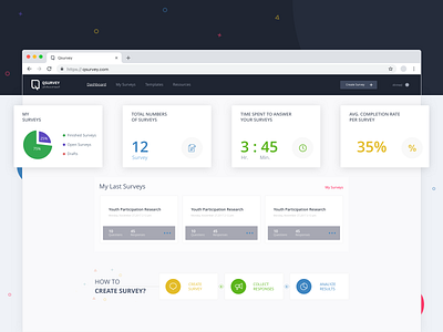 Q-Survey Web App app clean dashboard design designs flat minimal ui ux web