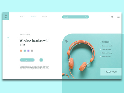 Landing page for a Headset store. adobexd headset landing page responsive design ui uidesign uiux uiuxdesign user experience userinterface ux uxdesign