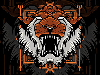 Tiger Mascot Illustration animal geometry head mascot mascotlogo merch merchdesign teedesign tiger tshirtdesign
