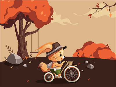 Fennec rides a bicycle animation character coreldraw coreldrawx7 design fennec icon illustration vector vector art vector illustration