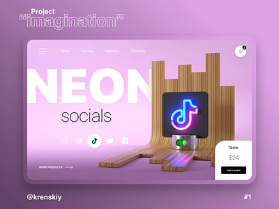 Neon singns shop animation challenge daily challenge dailyui design landing ui uiux ux web design