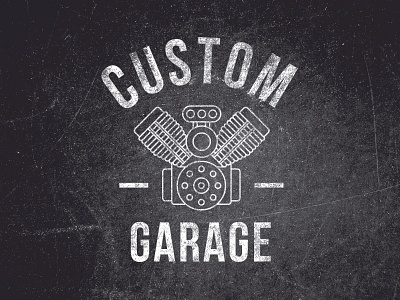 Custom Garage logotype car engine garage logo